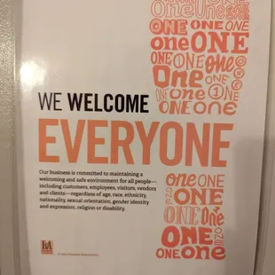 We welcome everyone sign