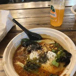 Ramen and Jarritos soda