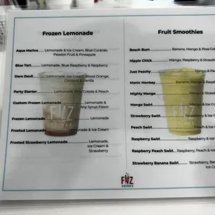 Frozen lemonades &amp; smoothies!