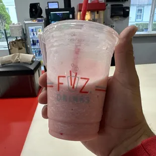 The "Dare Devil! Coconut, Vanilla, Blood Orange Frozen Lemonade.