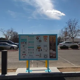 Drive thru menu.