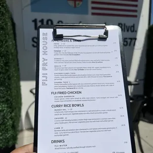 menu