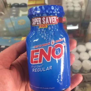 ENO salt- which is actually an antacid like Toms