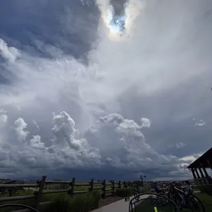 a view of a cloudy sky