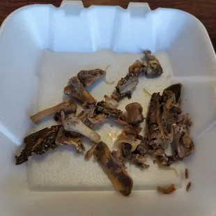 Chix adobo all bones! Yuck! Adobo is usually made with boneless chix. Inflation much?