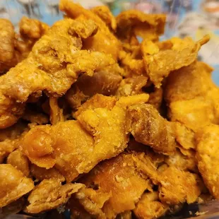 Fried chicken skin / chicharron &amp; comes with a dipping sauce ($3.99, 1/9/24)