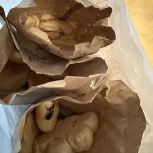 Bread in brown paper bags - reminds me of home