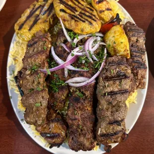 Meals for 2 + 2 extra Adana kebab skewers