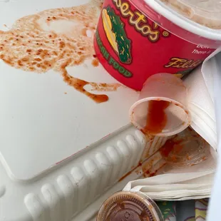 And while doing so I suppose asking for extra salsa made her so upset that it exploded in my take out bag. Super unprofessional.