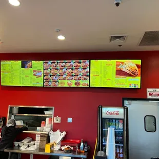 menus on the wall