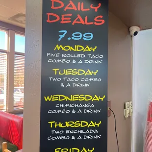 Daily specials