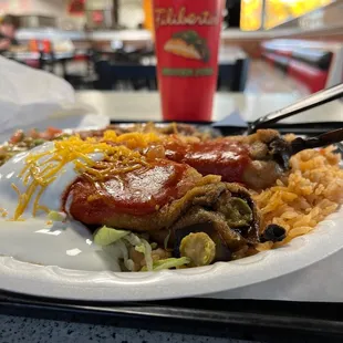 a plate of mexican food