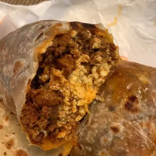 Chorizo breakfast burrito