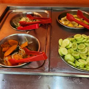 Sons of the goodies at the condiment counter. Great stuff at no additional cost.