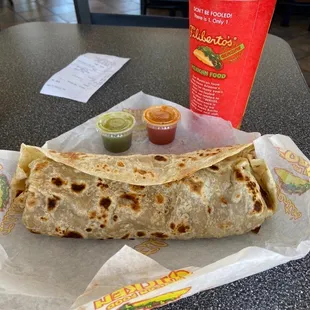 This burrito is huge.  I got 3 meals from it.