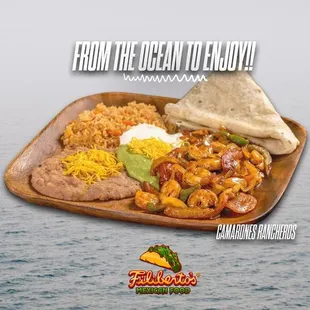 a plate of mexican food