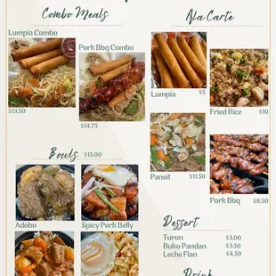 a variety of food items