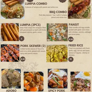 a list of food items