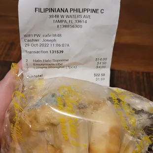 Fyi, check your to go food before leaving. I didn't realize  that they sold us a moldy ensaymada until later.