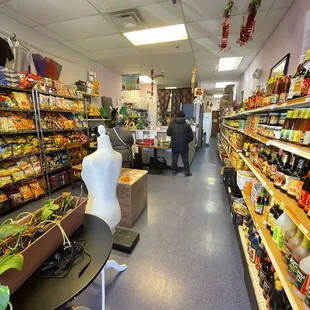 a wide view of a grocery store