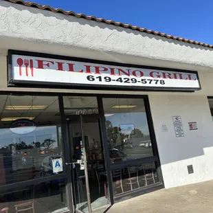 the front of the restaurant