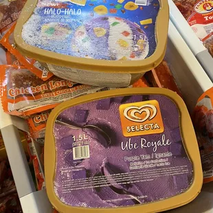 a variety of frozen food items