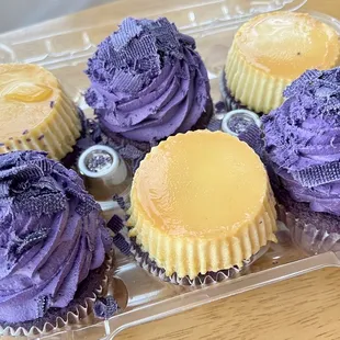 *:｡ﾟ Ube and Ube leche flan cupcakes. Moist and beautifully crafted.  (*‿*) /ﾟ*:｡
