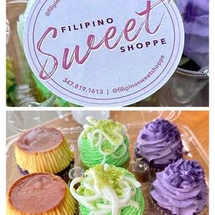 Ube Flan, Buko Pandan and Ube cupcakes.