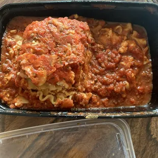 Small portion of lasagna