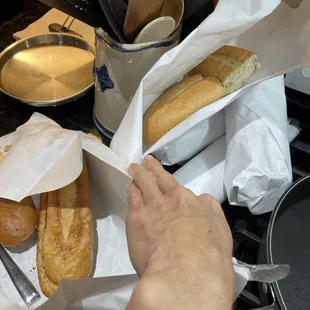 4 loaves plus the garlic bread