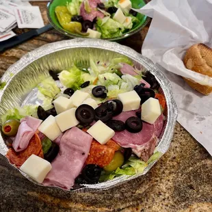 Antipasta salad the fam dug into before the picture.