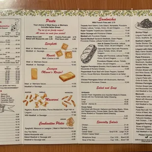 The menu as of 3/22/24