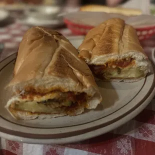 Eggplant parmigiana sandwich