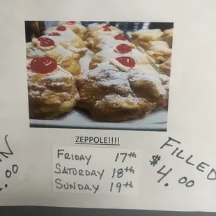 MUST TRY ZEPPOLE- baked on select days only