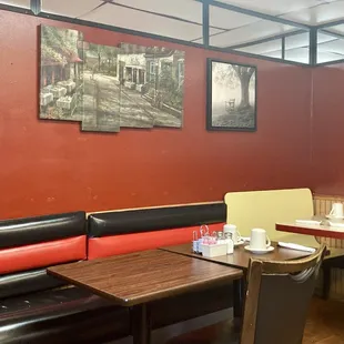 tables and booths in a restaurant