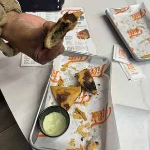 Burnt chicken samosa