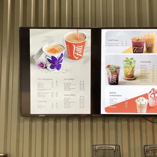 Menu board is the same on the paper