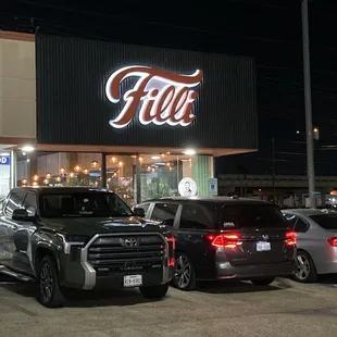 Storefront at night