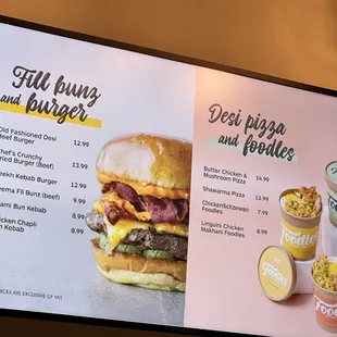 burgers, menu