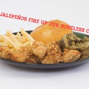 Our golden hot fry bread is the perfect boneless chicken side. Add on okra, fries, mashed potatoes, mac &amp; cheese, or many more!