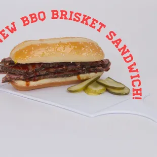 Our tender brisket sandwich goes great with onion rings, fried jalepenos, chips or onion rings.