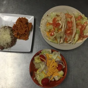 Taco Tuesday: AYCE Tacos, Refried Beans, Spanish Rice &amp; Side Salad