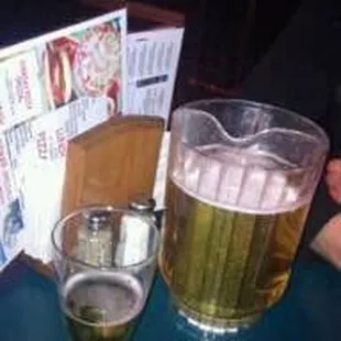 Mmmmm beer in ice cold pitchers