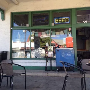 On TV facing outside none inside