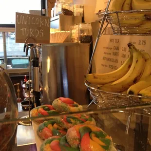 Where else in the city can you start the day off with a "unicorn turd"? I love the twisted sense of humor of this place.