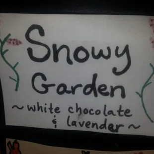 snow garden sign
