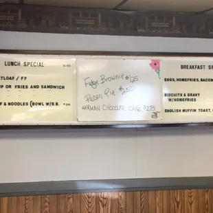 Wall menu