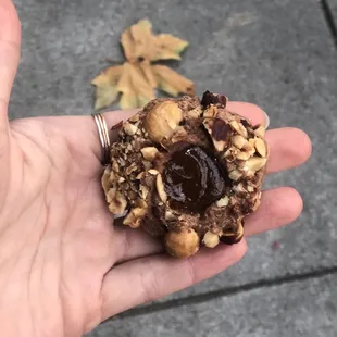 Hazelnut-Apricot Thumbprint Cookie! So good!!