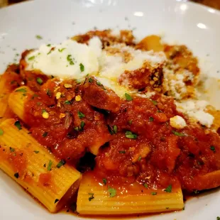 Bambolotti Sugo - rigatoni in meat sauce, dollop of marscapone