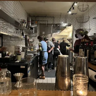 people in a restaurant kitchen